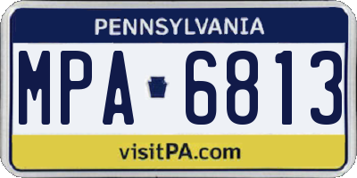 PA license plate MPA6813