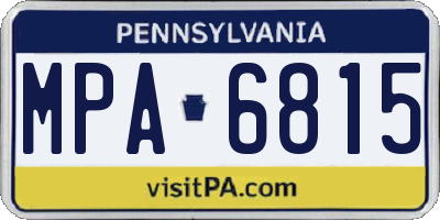 PA license plate MPA6815