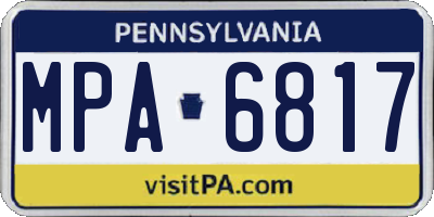 PA license plate MPA6817