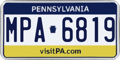 PA license plate MPA6819