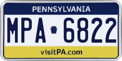 PA license plate MPA6822