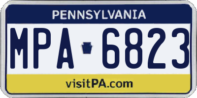 PA license plate MPA6823