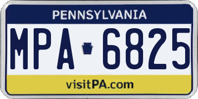 PA license plate MPA6825