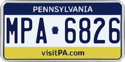 PA license plate MPA6826