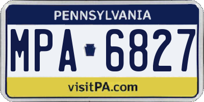 PA license plate MPA6827
