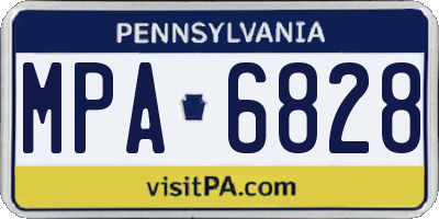 PA license plate MPA6828