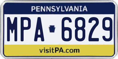 PA license plate MPA6829