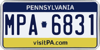 PA license plate MPA6831