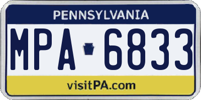 PA license plate MPA6833