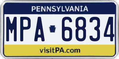 PA license plate MPA6834