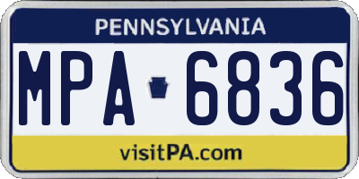 PA license plate MPA6836