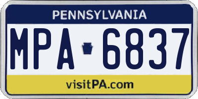 PA license plate MPA6837