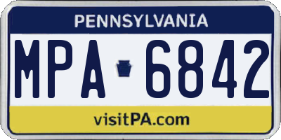 PA license plate MPA6842