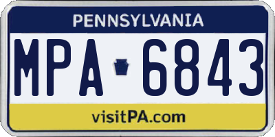 PA license plate MPA6843