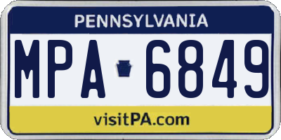 PA license plate MPA6849
