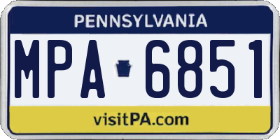 PA license plate MPA6851