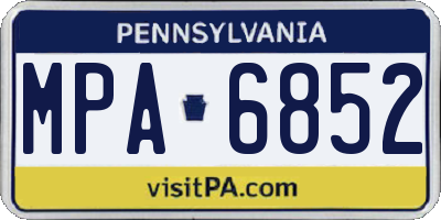 PA license plate MPA6852