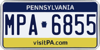 PA license plate MPA6855