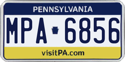 PA license plate MPA6856