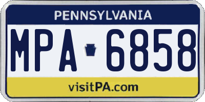 PA license plate MPA6858