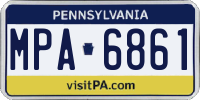 PA license plate MPA6861