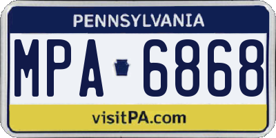 PA license plate MPA6868
