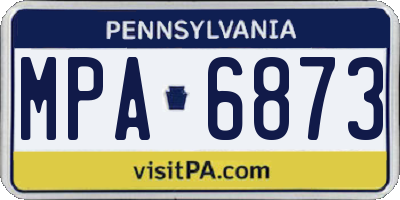 PA license plate MPA6873