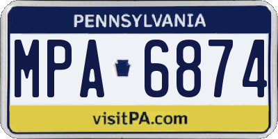 PA license plate MPA6874