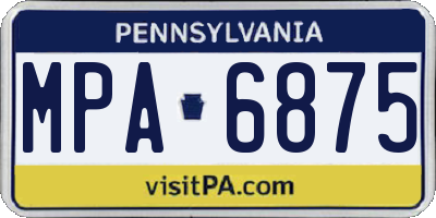 PA license plate MPA6875