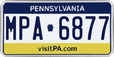 PA license plate MPA6877