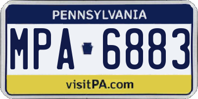 PA license plate MPA6883