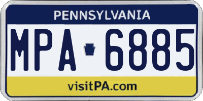 PA license plate MPA6885