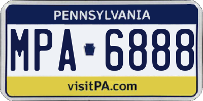 PA license plate MPA6888