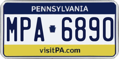 PA license plate MPA6890