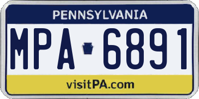 PA license plate MPA6891