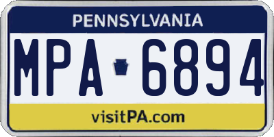 PA license plate MPA6894