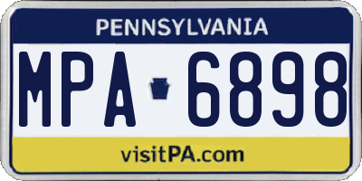 PA license plate MPA6898