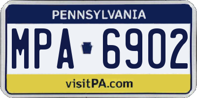 PA license plate MPA6902