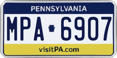 PA license plate MPA6907