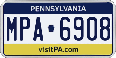 PA license plate MPA6908