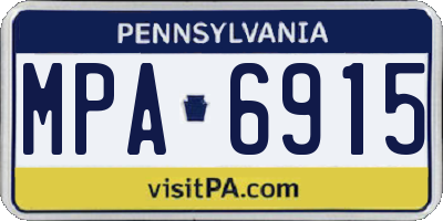 PA license plate MPA6915