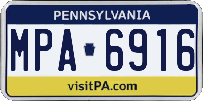 PA license plate MPA6916