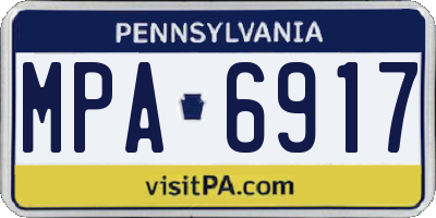 PA license plate MPA6917