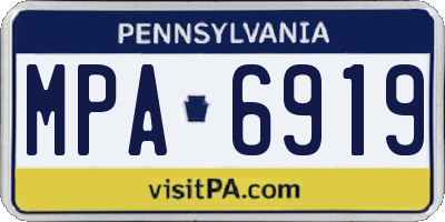 PA license plate MPA6919