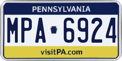 PA license plate MPA6924