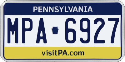 PA license plate MPA6927