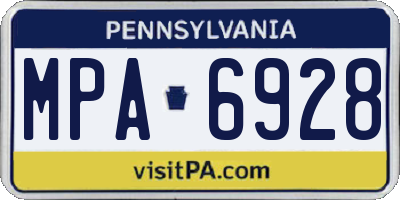 PA license plate MPA6928