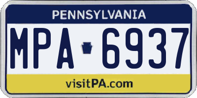 PA license plate MPA6937