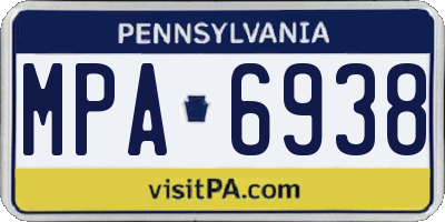 PA license plate MPA6938