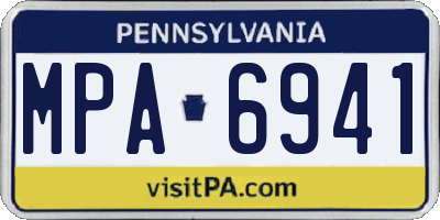 PA license plate MPA6941